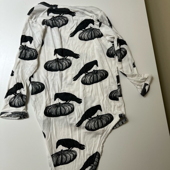 Kate Quinn Raven and Pumpkin Print Long Sleeve Onesie/Bodysuit - Picture 4 of 4